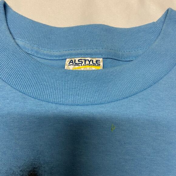 Alstyle Apparel & Activewear T Shirt Vipers Youth XL Light Blue 100% Cotton - Picture 3 of 8